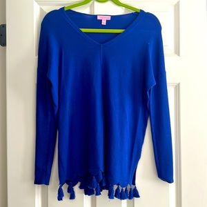 Lily Pulitzer purple blue women’s tassel sweater